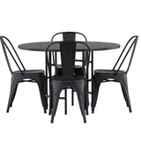 Jídelní stůl Copenhagen – černá / černá dýha + jídelní židle Tempe – matná černá / kov _4