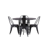 Jídelní stůl Copenhagen – černá / černá dýha + jídelní židle Tempe – matná černá / kov _4