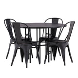 Jídelní stůl Copenhagen – černá / černá dýha + jídelní židle Tempe – matná černá / kov _4