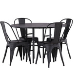 Jídelní stůl Copenhagen – černá / černá dýha + jídelní židle Tempe – matná černá / kov _4