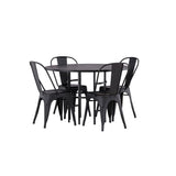 Jídelní stůl Copenhagen – černá / černá dýha + jídelní židle Tempe – matná černá / kov _4