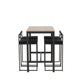 Camden Barový stůl - Ořech / Ořech MDF + Barová židle Opelika - Černá / Black Velvet _4