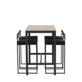 Camden Barový stůl - Ořech / Ořech MDF + Barová židle Opelika - Černá / Black Velvet _4