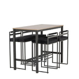 Camden Barový stůl - Ořech / Ořech MDF + Barová židle Opelika - Černá / Black Velvet _4