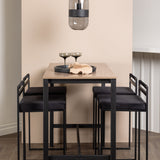 Camden Barový stůl - Ořech / Ořech MDF + Barová židle Opelika - Černá / Black Velvet _4