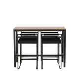 Camden Barový stůl - Ořech / Ořech MDF + Barová židle Opelika - Černá / Black Velvet _4