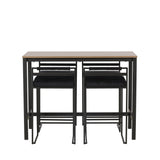 Camden Barový stůl - Ořech / Ořech MDF + Barová židle Opelika - Černá / Black Velvet _4