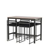 Camden Barový stůl - Ořech / Ořech MDF + Barová židle Opelika - Černá / Black Velvet _4