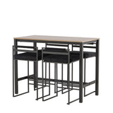 Camden Barový stůl - Ořech / Ořech MDF + Barová židle Opelika - Černá / Black Velvet _4