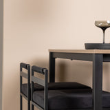 Camden Barový stůl - Ořech / Ořech MDF + Barová židle Opelika - Černá / Black Velvet _4