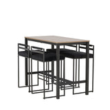 Camden Barový stůl - Ořech / Ořech MDF + Barová židle Opelika - Černá / Black Velvet _4