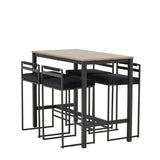 Camden Barový stůl - Ořech / Ořech MDF + Barová židle Opelika - Černá / Black Velvet _4
