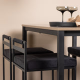 Camden Barový stůl - Ořech / Ořech MDF + Barová židle Opelika - Černá / Black Velvet _4