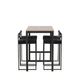 Camden Barový stůl - Ořech / Ořech MDF + Barová židle Opelika - Černá / Black Velvet _4