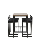 Camden Barový stůl - Ořech / Ořech MDF + Barová židle Opelika - Černá / Black Velvet _4