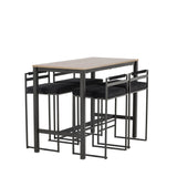 Camden Barový stůl - Ořech / Ořech MDF + Barová židle Opelika - Černá / Black Velvet _4