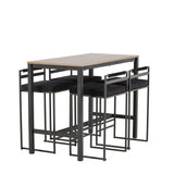 Camden Barový stůl - Ořech / Ořech MDF + Barová židle Opelika - Černá / Black Velvet _4