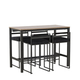 Camden Barový stůl - Ořech / Ořech MDF + Barová židle Opelika - Černá / Black Velvet _4