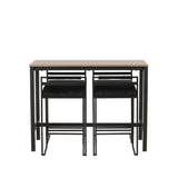 Camden Barový stůl - Ořech / Ořech MDF + Barová židle Opelika - Černá / Black Velvet _4
