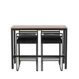 Camden Barový stůl - Ořech / Ořech MDF + Barová židle Opelika - Černá / Black Velvet _4