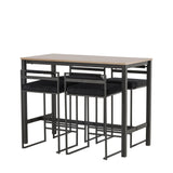 Camden Barový stůl - Ořech / Ořech MDF + Barová židle Opelika - Černá / Black Velvet _4