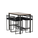 Camden Barový stůl - Ořech / Ořech MDF + Barová židle Opelika - Černá / Black Velvet _4