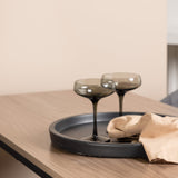 Camden Barový stůl – ořech / ořech MDF + sametová barová židle – černá / tmavě šedá sametová _4