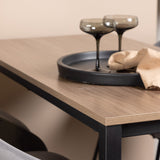 Camden Barový stůl – ořech / ořech MDF + sametová barová židle – černá / tmavě šedá sametová _4