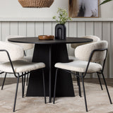 Bootcut kulatý jídelní stůl - černá / černá Fanéer + jídelní židle Chico - černá / bílá Boucle _4