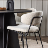 Bootcut kulatý jídelní stůl - černá / černá Fanéer + jídelní židle Chico - černá / bílá Boucle _4