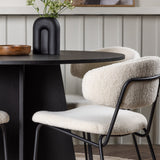 Bootcut kulatý jídelní stůl - černá / černá Fanéer + jídelní židle Chico - černá / bílá Boucle _4