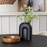 Bootcut kulatý jídelní stůl - černá / černá Fanéer + jídelní židle Chico - černá / bílá Boucle _4