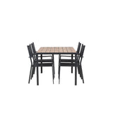 Jídelní stůl Break Alumnium – černá / přírodní obdélníková 90*150* + stohovací židle Copacabana – černá/černá – Ersätter 4131-408 _4