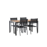 Jídelní stůl Break Alumnium – černá / přírodní obdélníková 90*150* + stohovací židle Copacabana – černá/černá – Ersätter 4131-408 _4