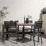 Jídelní stůl Break Alumnium – černá / přírodní obdélníková 90*150* + stohovací židle Copacabana – černá/černá – Ersätter 4131-408 _4