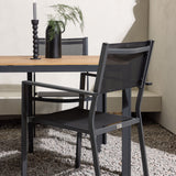 Jídelní stůl Break Alumnium – černá / přírodní obdélníková 90*150* + stohovací židle Copacabana – černá/černá – Ersätter 4131-408 _4