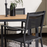 Jídelní stůl Break Alumnium – černá / přírodní obdélníková 90*150* + stohovací židle Copacabana – černá/černá – Ersätter 4131-408 _4