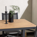 Jídelní stůl Break Alumnium – černá / přírodní obdélníková 90*150* + stohovací židle Copacabana – černá/černá – Ersätter 4131-408 _4