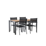 Jídelní stůl Break Alumnium – černá / přírodní obdélníková 90*150* + stohovací židle Copacabana – černá/černá – Ersätter 4131-408 _4