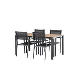 Jídelní stůl Break Alumnium – černá / přírodní obdélníková 90*150* + stohovací židle Copacabana – černá/černá – Ersätter 4131-408 _4