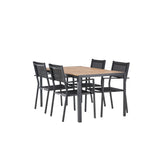 Jídelní stůl Break Alumnium – černá / přírodní obdélníková 90*150* + stohovací židle Copacabana – černá/černá – Ersätter 4131-408 _4