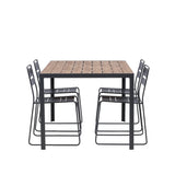 Jídelní stůl Break Alumnium – černá / přírodní obdélníková 90*150* + jídelní židle Lina – černá _4