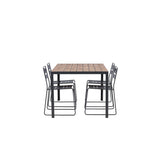 Jídelní stůl Break Alumnium – černá / přírodní obdélníková 90*150* + jídelní židle Lina – černá _4