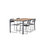 Jídelní stůl Break Alumnium – černá / přírodní obdélníková 90*150* + jídelní židle Lina – černá _4