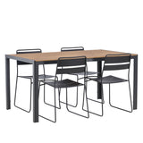 Jídelní stůl Break Alumnium – černá / přírodní obdélníková 90*150* + jídelní židle Lina – černá _4