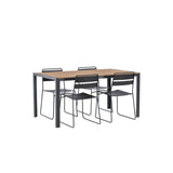 Jídelní stůl Break Alumnium – černá / přírodní obdélníková 90*150* + jídelní židle Lina – černá _4