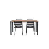 Jídelní stůl Break Alumnium – černá / přírodní obdélníková 90*150* + jídelní židle Lina – černá _4