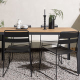 Jídelní stůl Break Alumnium – černá / přírodní obdélníková 90*150* + jídelní židle Lina – černá _4