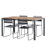 Jídelní stůl Break Alumnium – černá / přírodní obdélníková 90*150* + jídelní židle Lina – černá _4