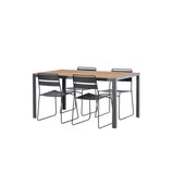 Jídelní stůl Break Alumnium – černá / přírodní obdélníková 90*150* + jídelní židle Lina – černá _4